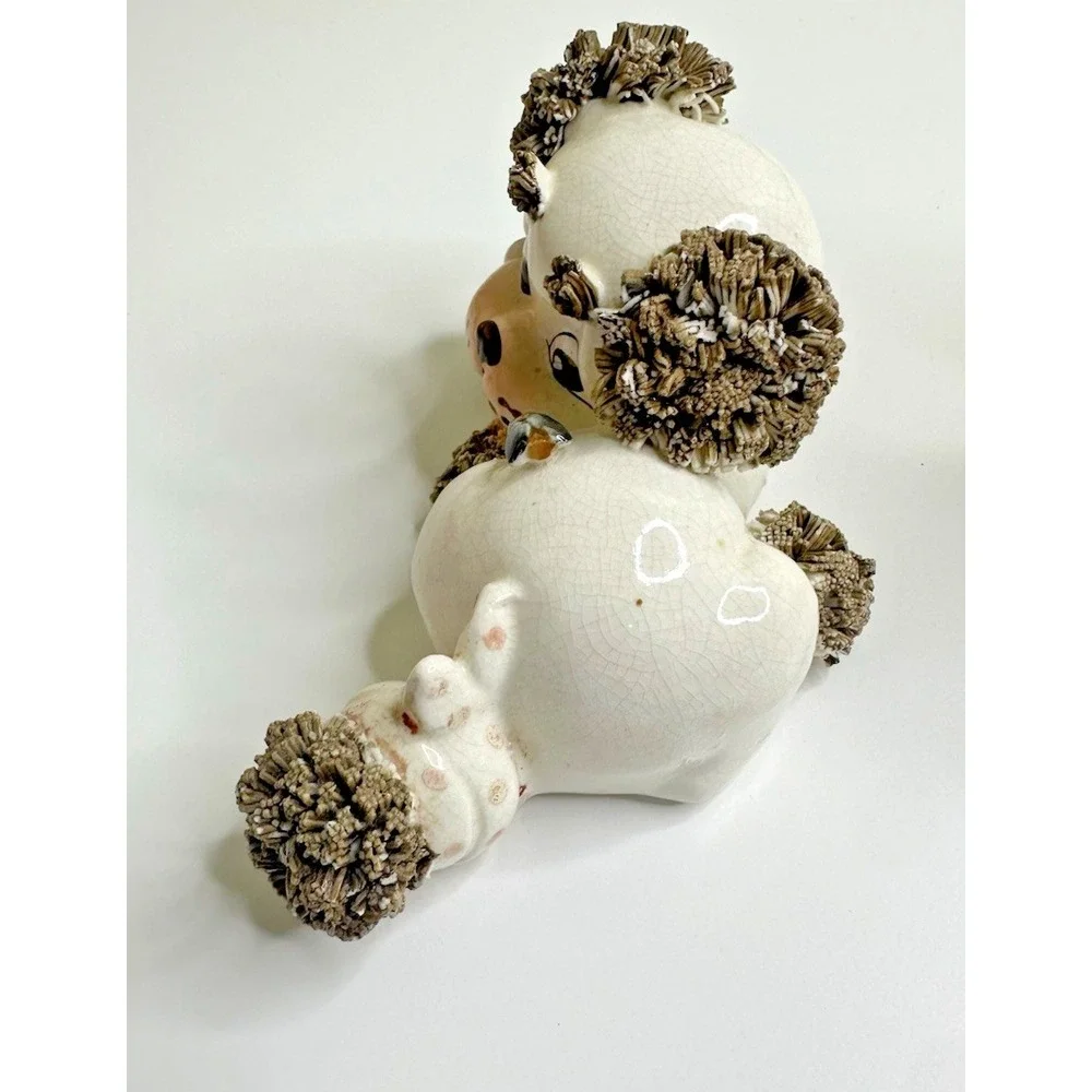 Lefton Spaghetti Ceramic Dog Vintage Set 2 Bee Toothache Boo Boo Tail Set 2